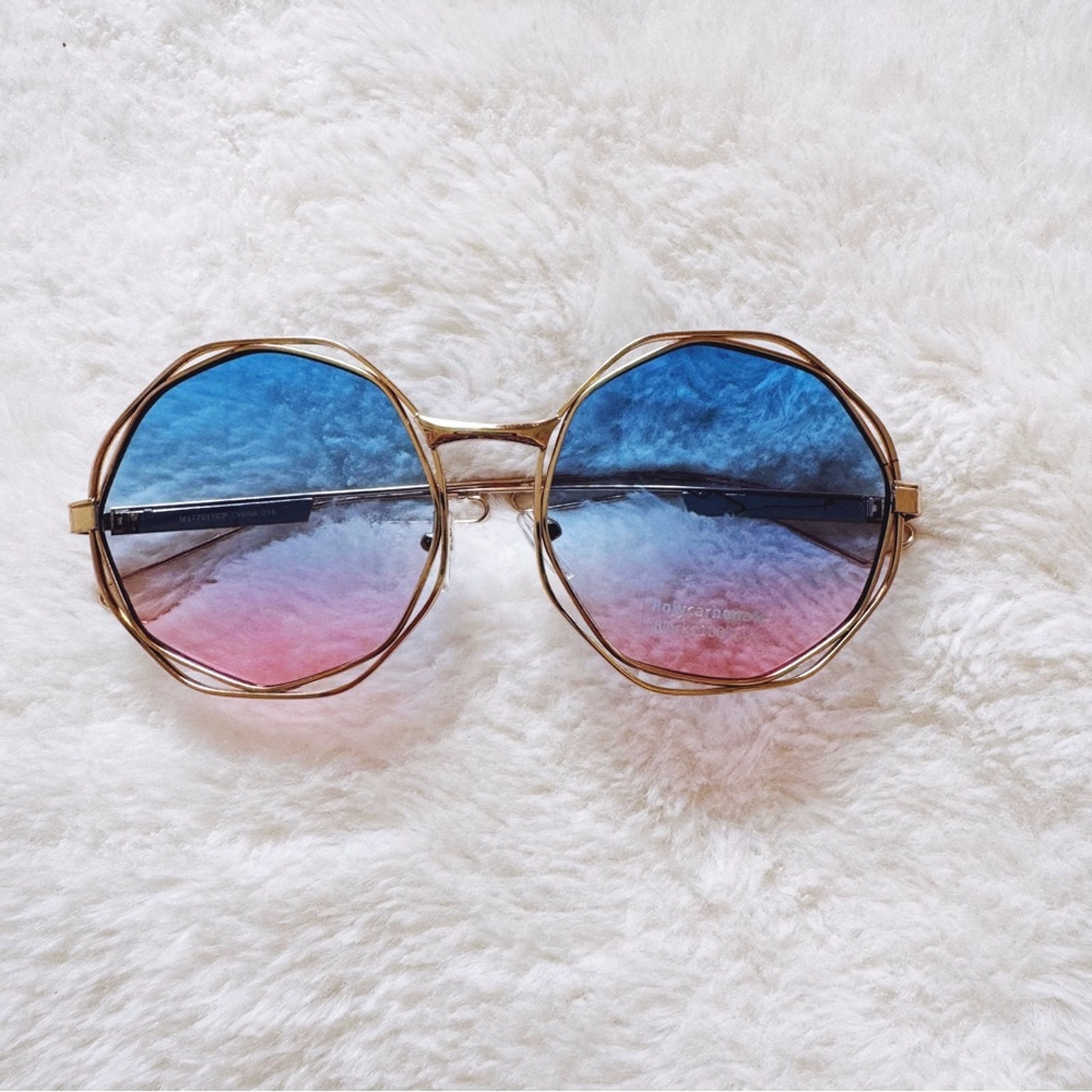 Seraphina Blue & Pink Geometric Sunglasses